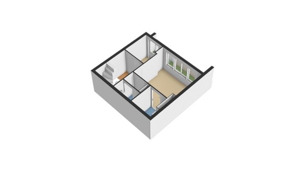 Floorplan - Bergselaan 332A02, 3038 CN Rotterdam